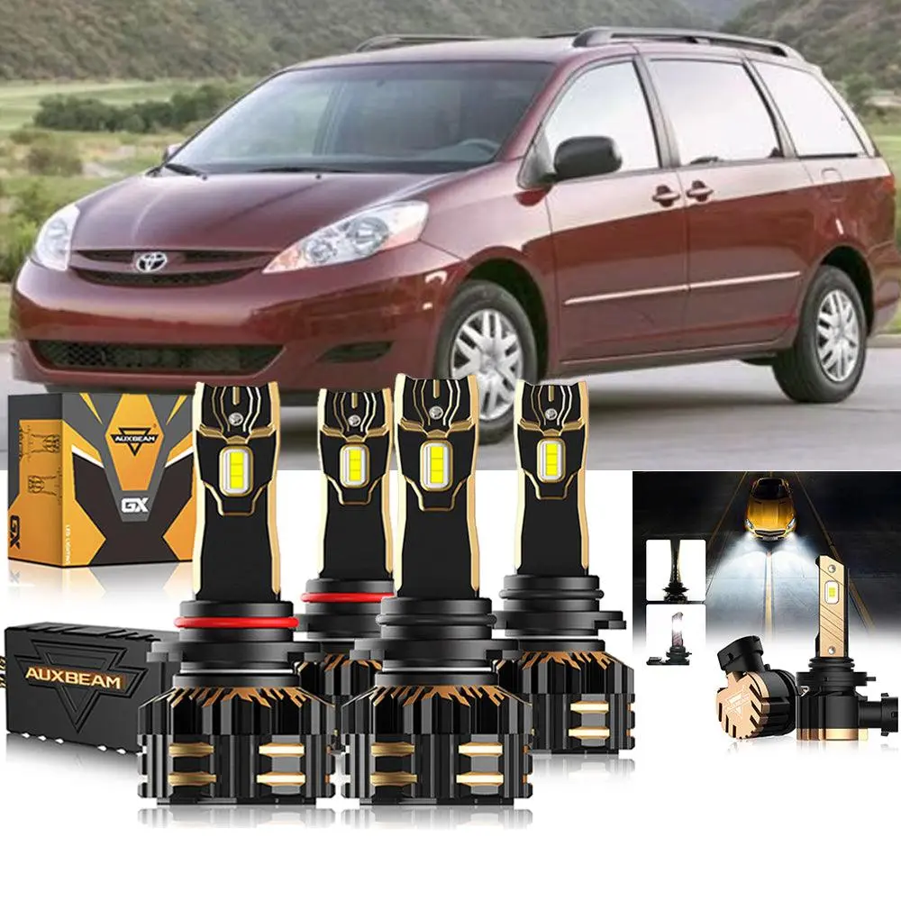 For 2006-2010 Toyota Sienna 9005 9006 Led Headlight Bulbs Bundle 1