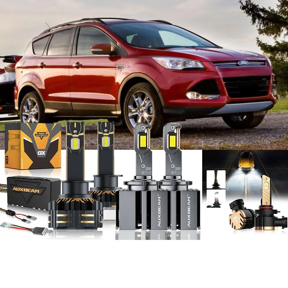 For 2013-2016 Ford Escape H1 D3s Led Headlight Bulbs Bundle With Hid Headlamps 1