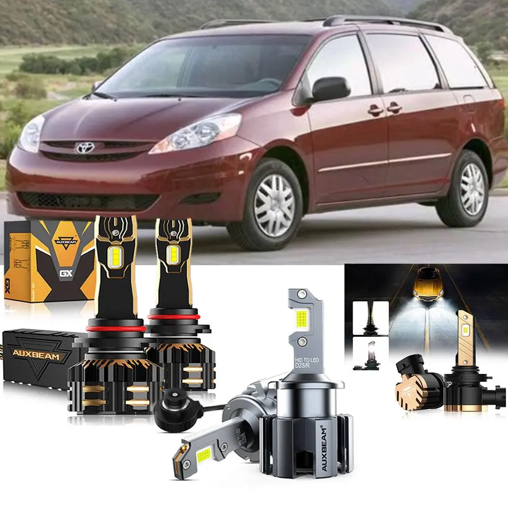 For 2006-2010 Toyota Sienna 9005 D2s Led Headlight Bulbs Bundle 1
