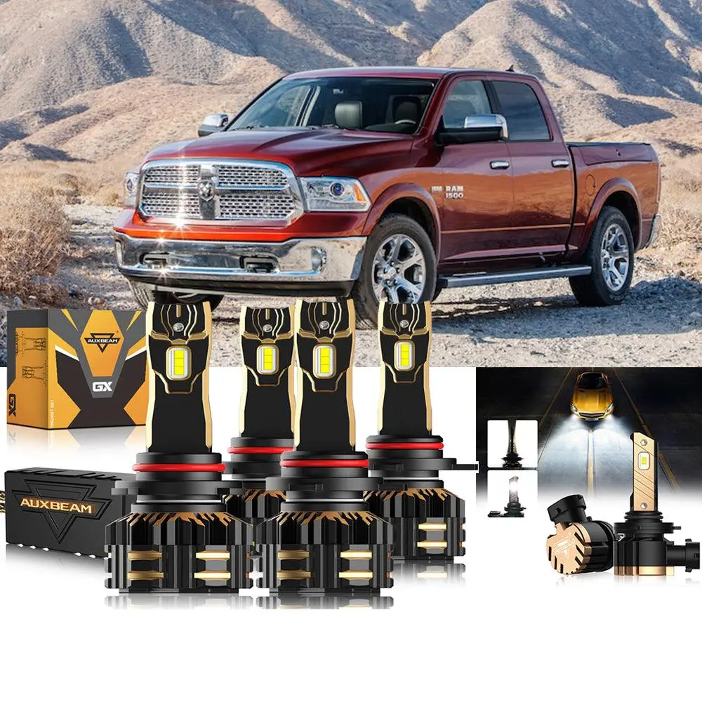 For 2013 Ram 1500 (With Projector-Type Headlamps) 9005 9012 Led Headlight Bulbs Bundle 1