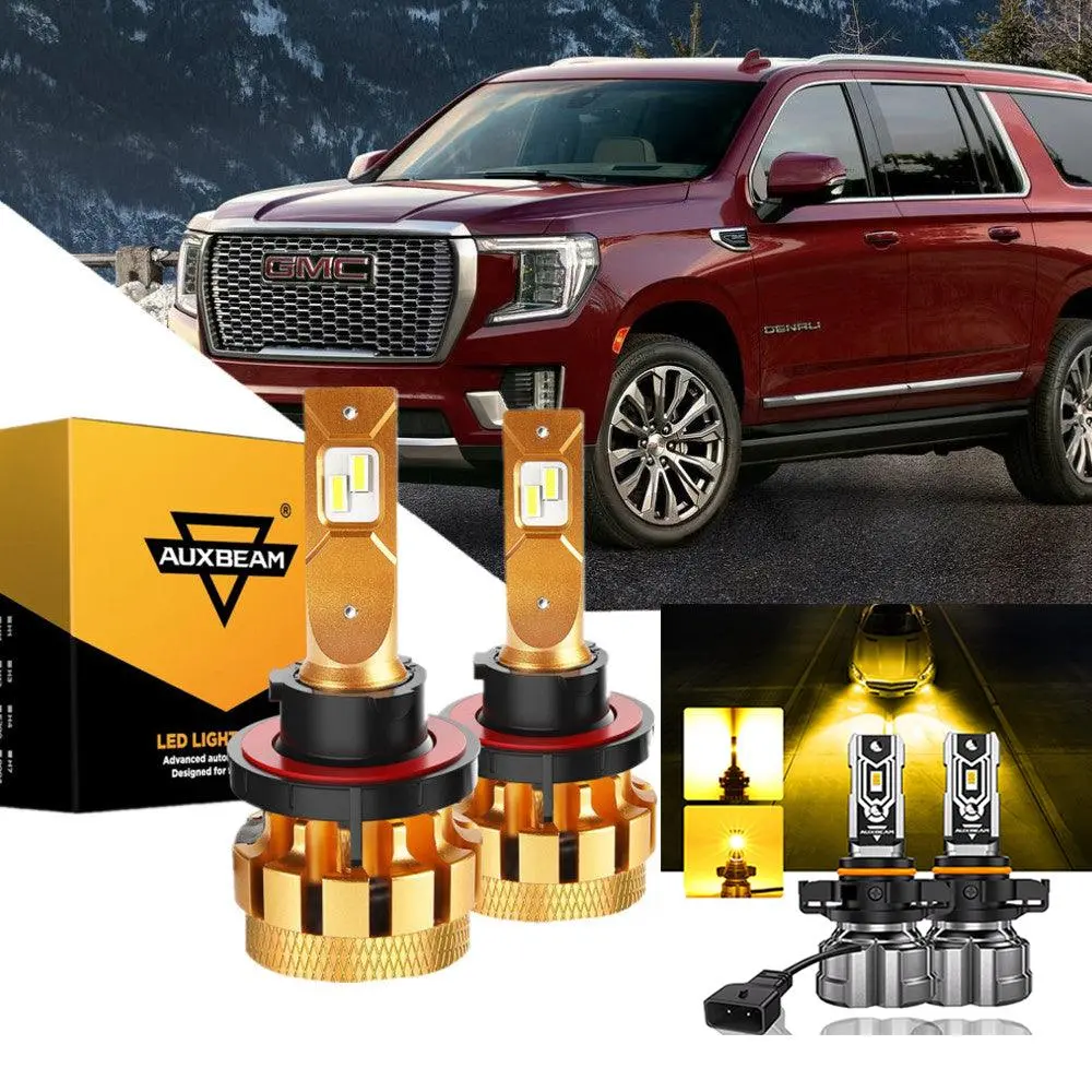 For 2007-2014 Gmc Yukon F-16 Plus Series Built-In Canbus Automotive Grade 14000Lm Led Light Bulbs High Low Beam Bundle 4