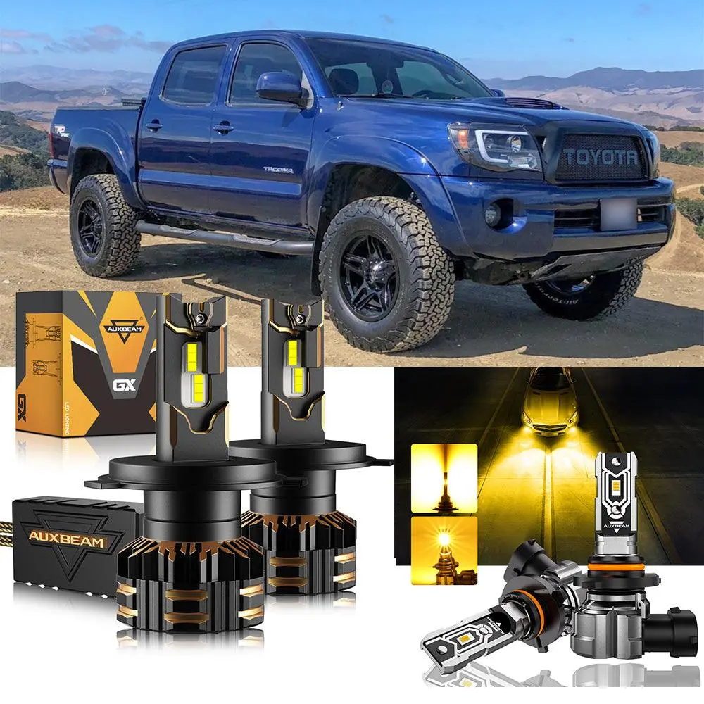 For 2005-2011 Toyota Tacoma H4 Led Headlight Bulbs Bundle 3
