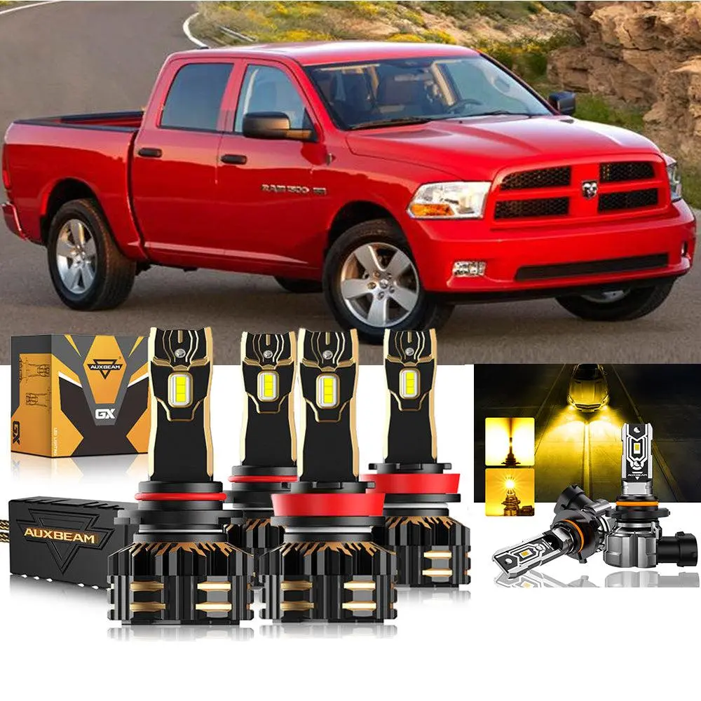 For 2011-2012 Ram 1500 (With 4 Headlamps) 9005 H13 Led Headlight Bulbs Bundle 3