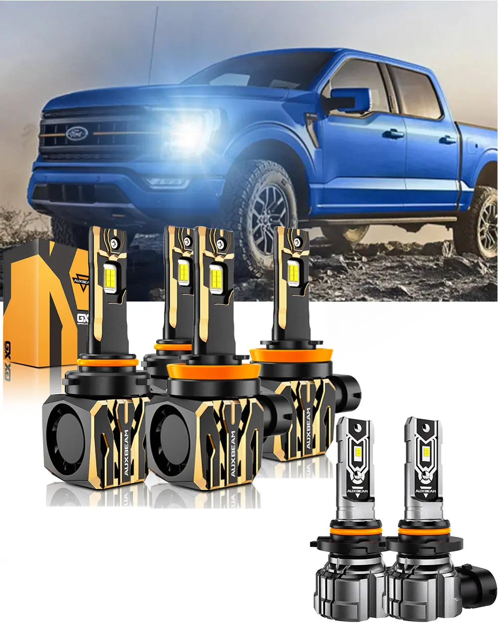 For 2015-2020 Ford F-150 9005 H11 Led Headlight Bulbs Bundle 1