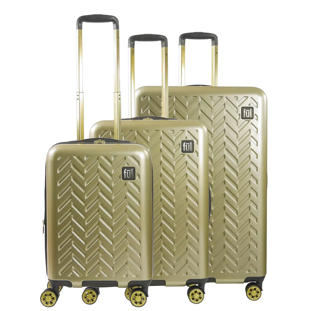 Ful Groove Expandable Hardside Spinner 3 Pc Luggage Set - Gold 1