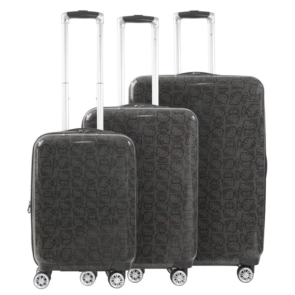 Hello Kitty Pose All Over 3 Pc Spinner Luggage Set - Black 1