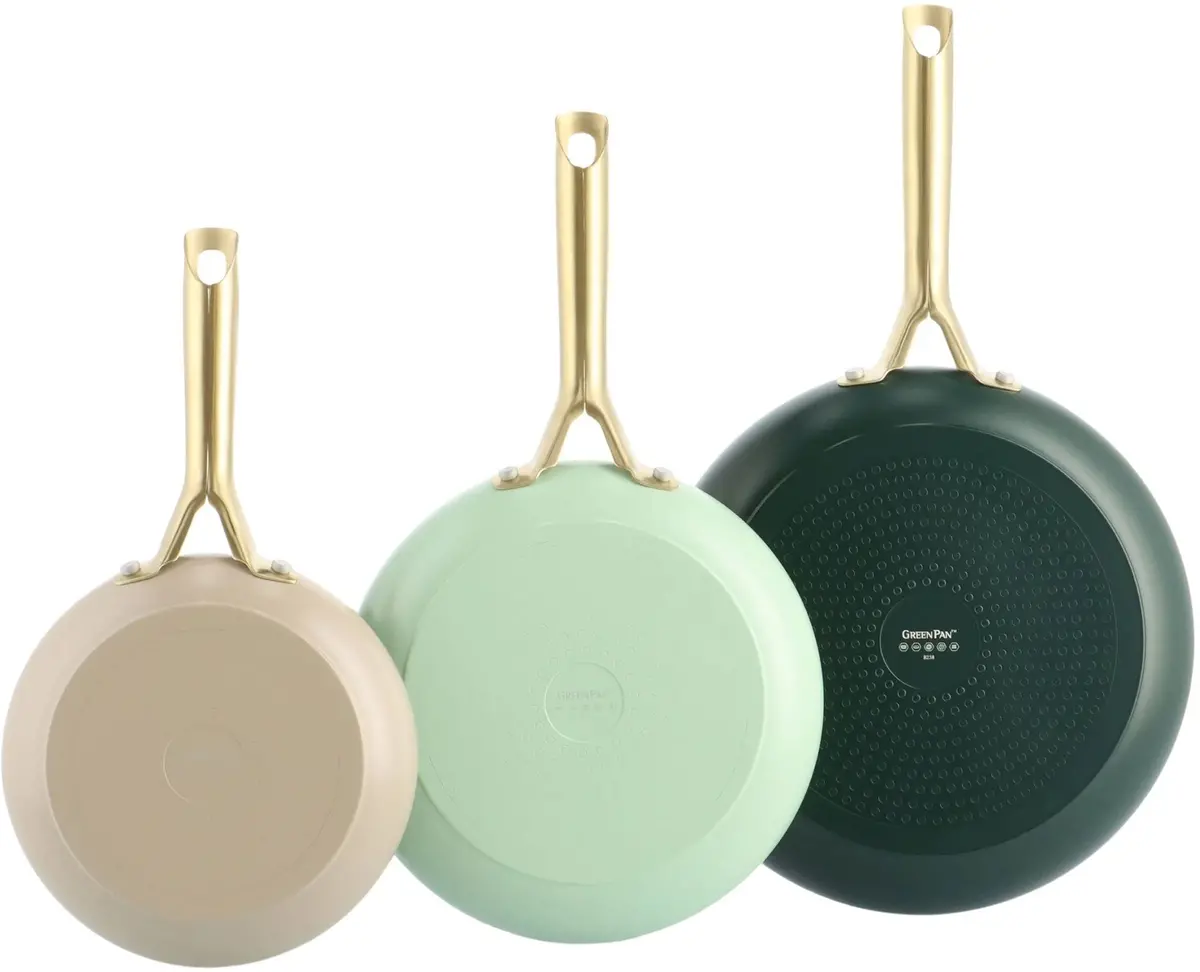 Greenpan Koekenpannenset Shades Natural 3-Delig - Keramische Anti-Aanbaklaag - Koekenpan Ø 20, 24 & 28 Cm 1