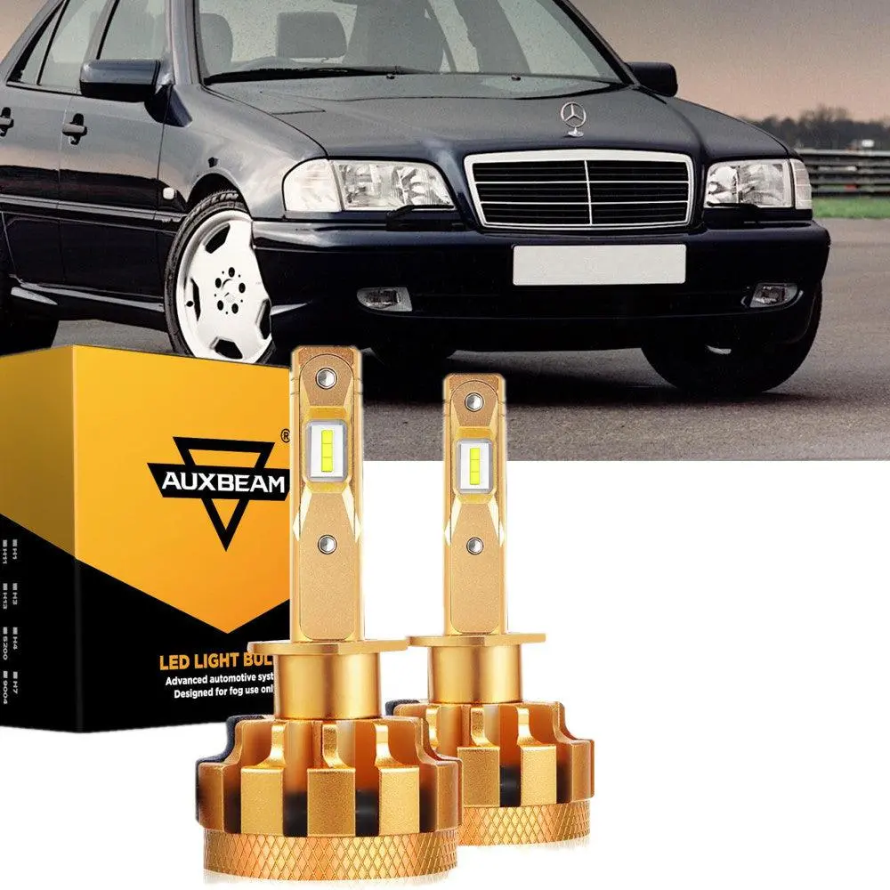 For 2000 Mercedes-Benz C43 Amg With Halogen Headlamps Led Light Bulbs High Low Beam Bundle 2