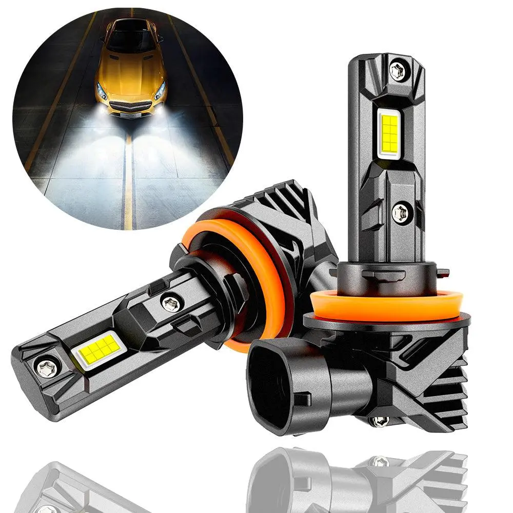 🆕Fanless & Wireless Q15 Series 18000Lm 60W Led Headlight Bulbs/Fog Lights 6500K Cool White 1