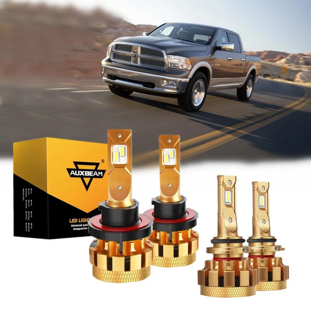 For 2006-2009 Dodge Ram 1500 F-16 Plus Series Built-In Canbus Automotive Grade 14000Lm Led Light Bulbs High Low Beam Bundle 1