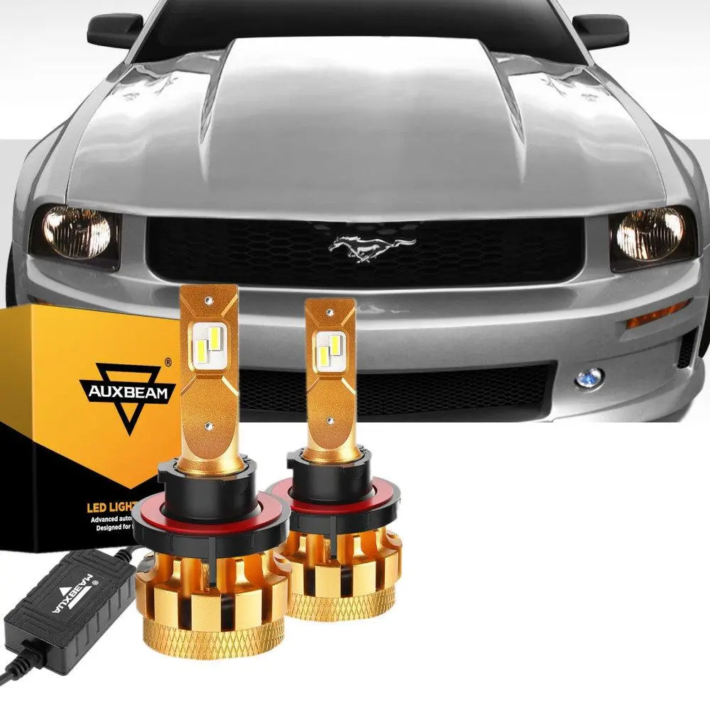 For 2005-2006 Ford Mustang(Gt) F-16 Plus Series Built-In Canbus Automotive Grade 14000Lm Led Light Bulbs High Low Beam Bundle 4