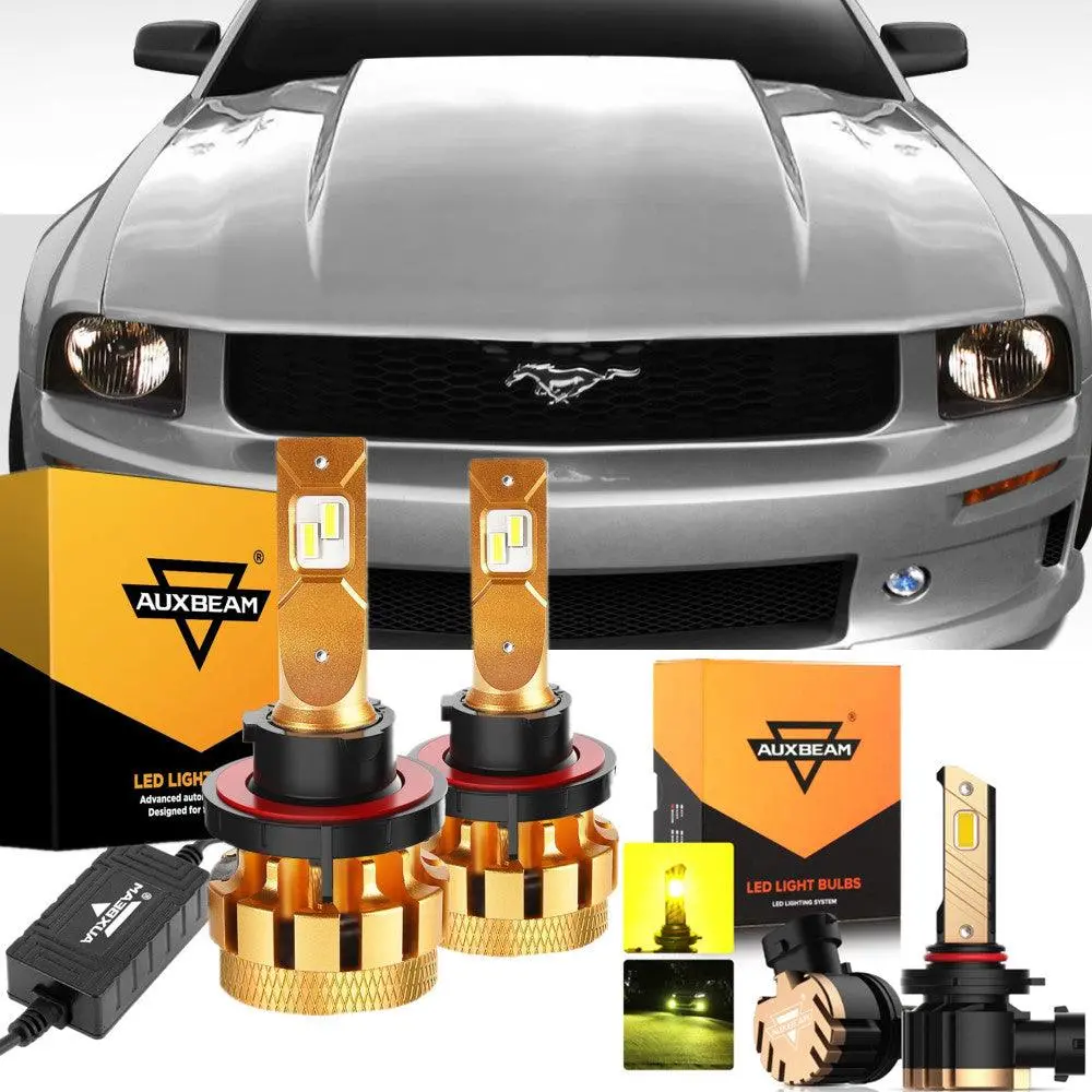 For 2005-2006 Ford Mustang(Gt) F-16 Plus Series Built-In Canbus Automotive Grade 14000Lm Led Light Bulbs High Low Beam Bundle 3