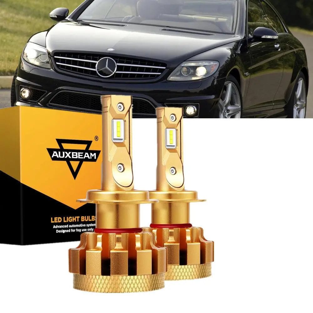 For 2008-2009 Mercedes-Benz Cl63 Amg With Hid Headlamps Led Light Bulbs High Low Beam Bundle 2