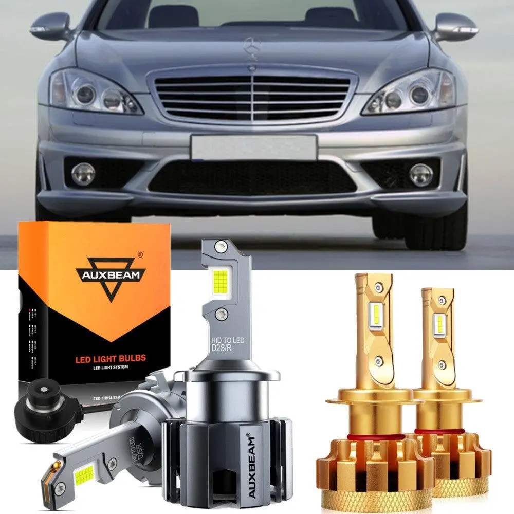 For 2006 Mercedes-Benz S65 Amg With Hid Headlamps Led Light Bulbs High Low Beam Bundle 1