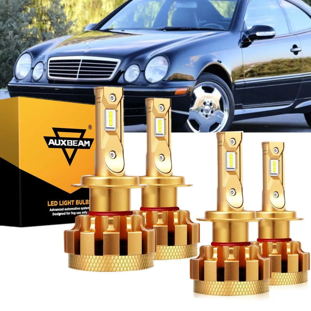For 2001-2006 Mercedes-Benz Clk55 Amg With Halogen Headlamps F-16 Plus Series Built-In Canbus Led Light Bulbs High Low Beam Bundle 1