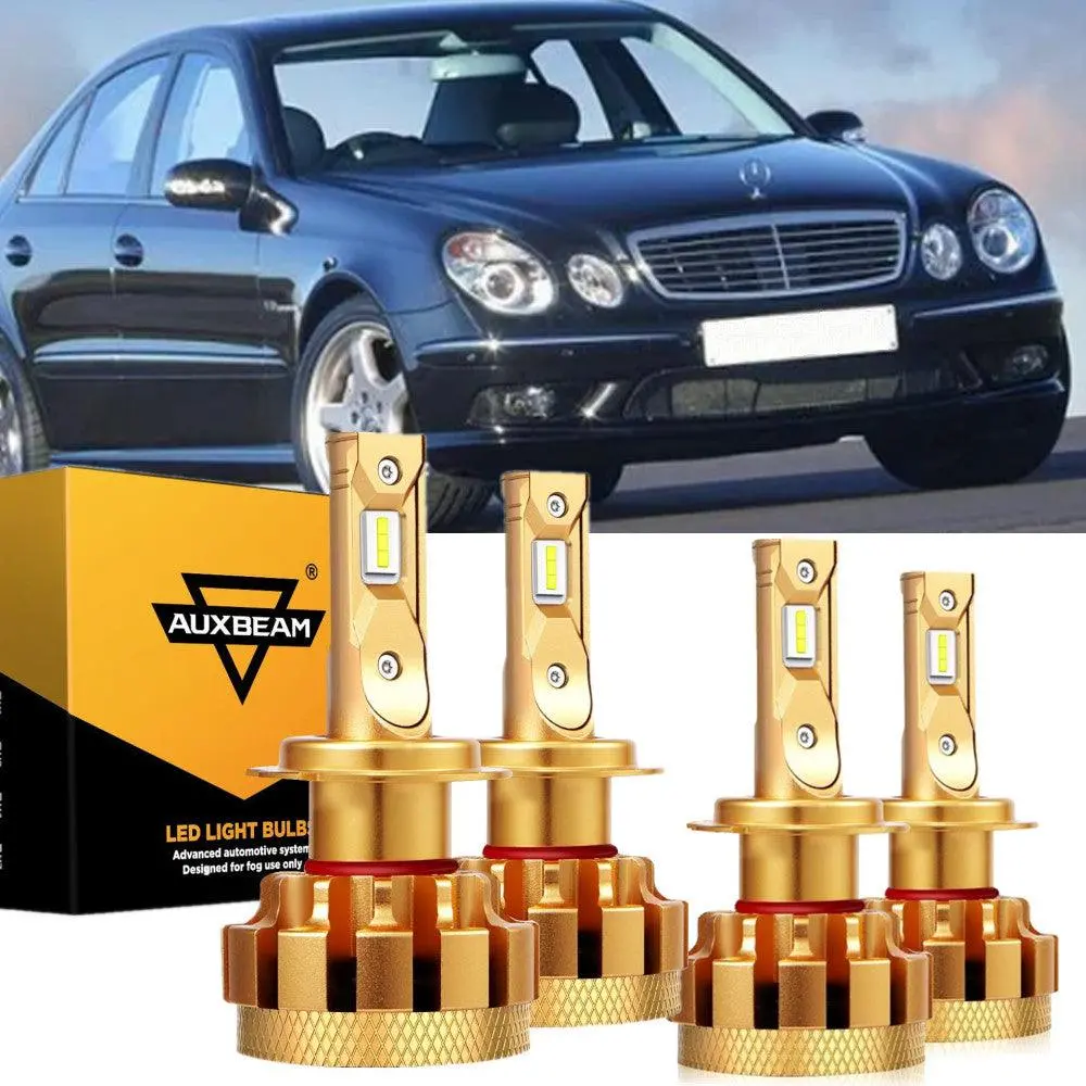 For 2000-2006 Mercedes-Benz E55 Amg With Halogen Headlamps F-16 Plus Series Built-In Canbus Led Light Bulbs High Low Beam Bundle 1
