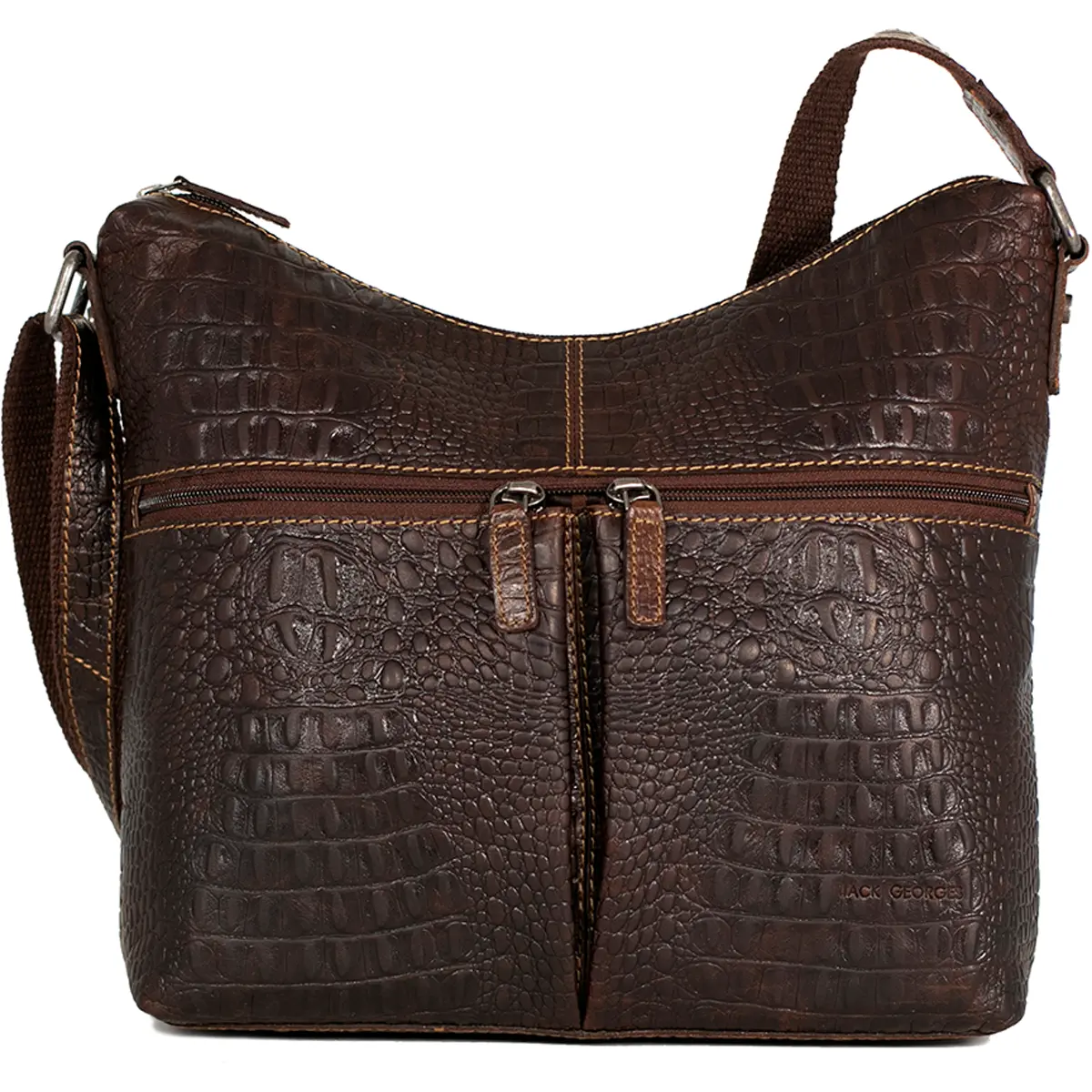 Jack Georges Hornback Croco Hobo Bag Hb814 2