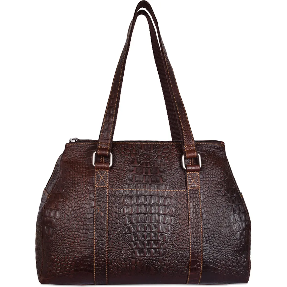 Jack Georges Hornback Croco Satchel Handbag Hb815 1