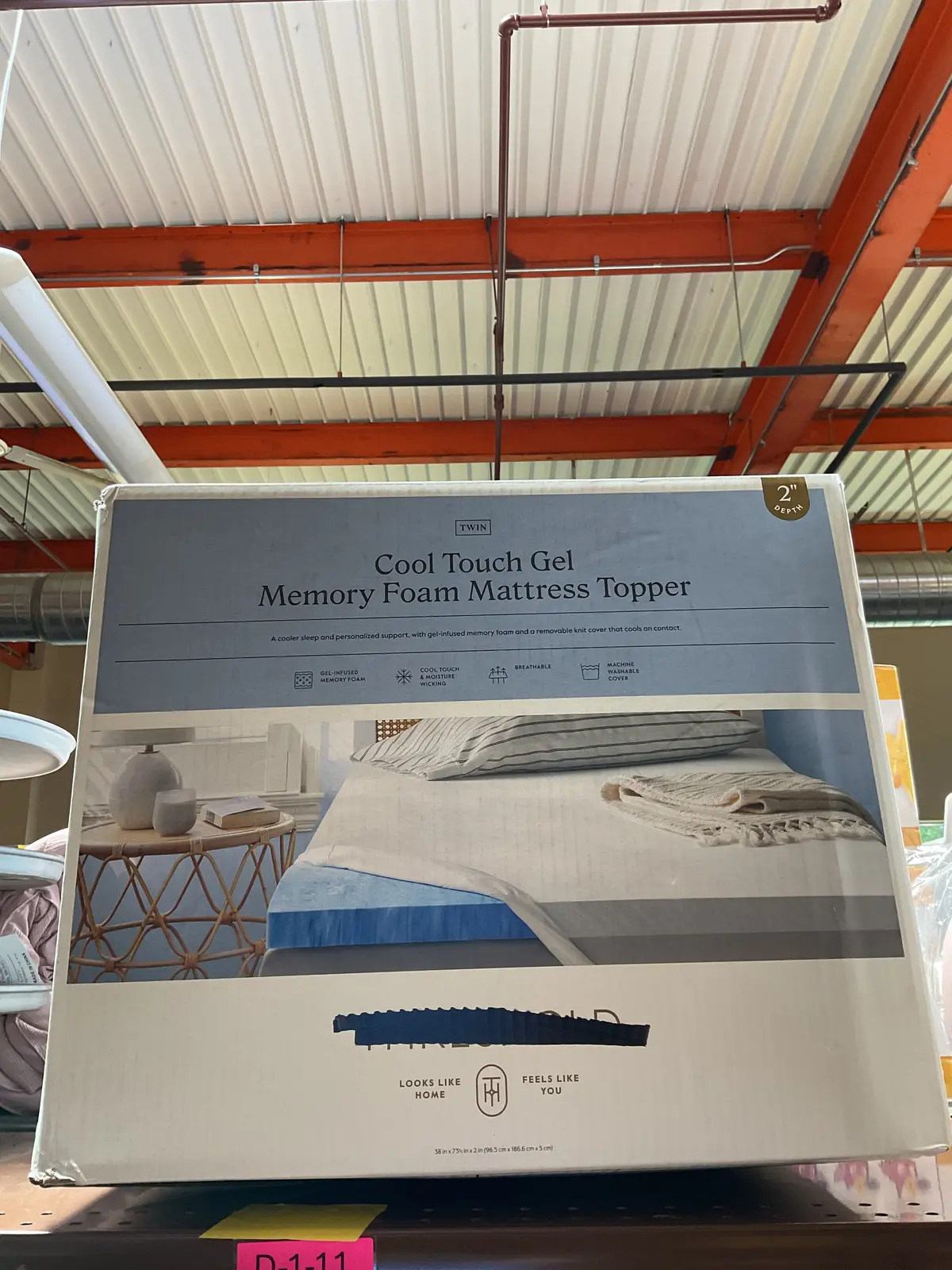 Twin 2" Cool Touch Memory Foam Mattress Topper 1