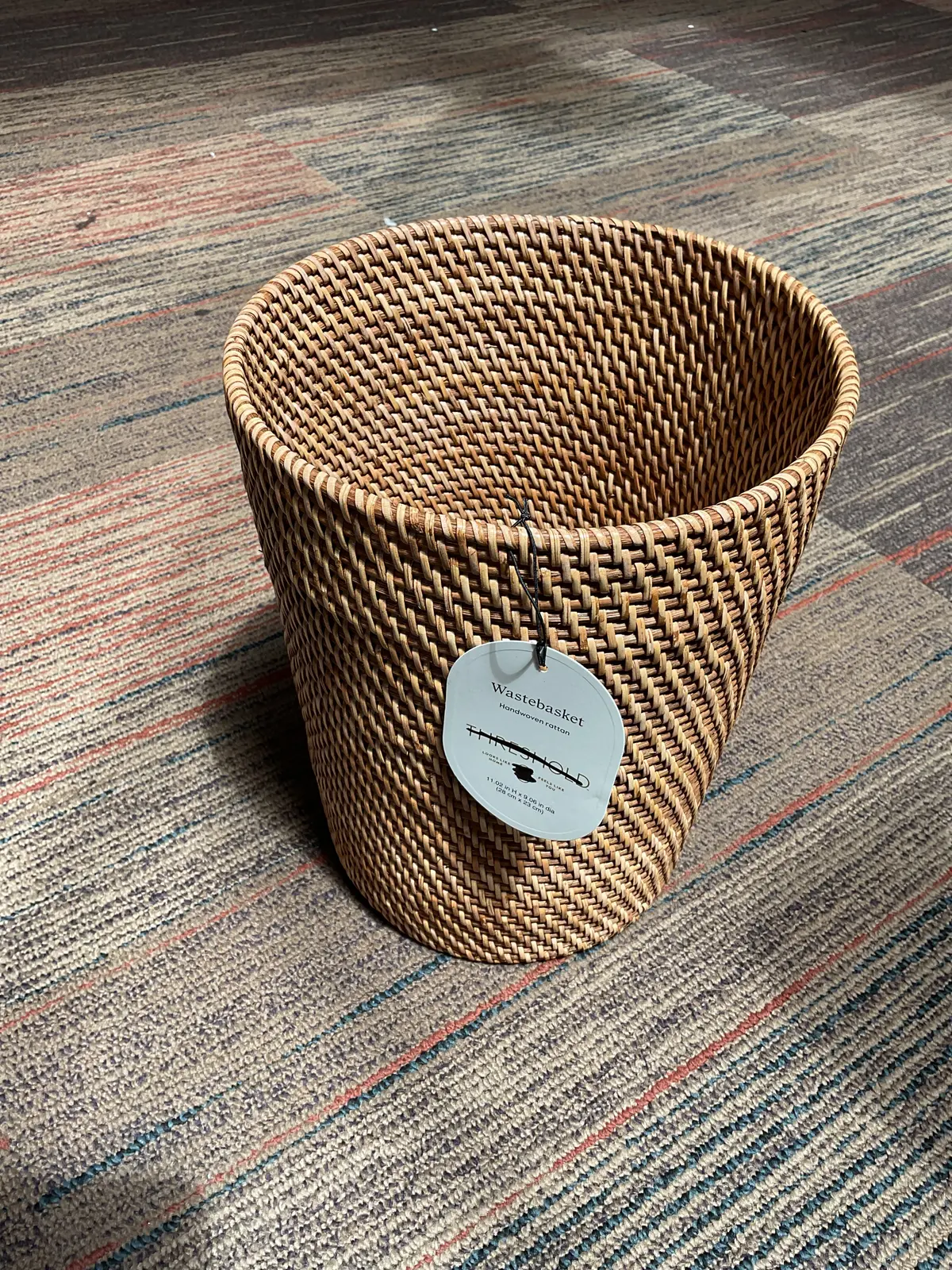 Rattan Wastebasket Light Brown 1
