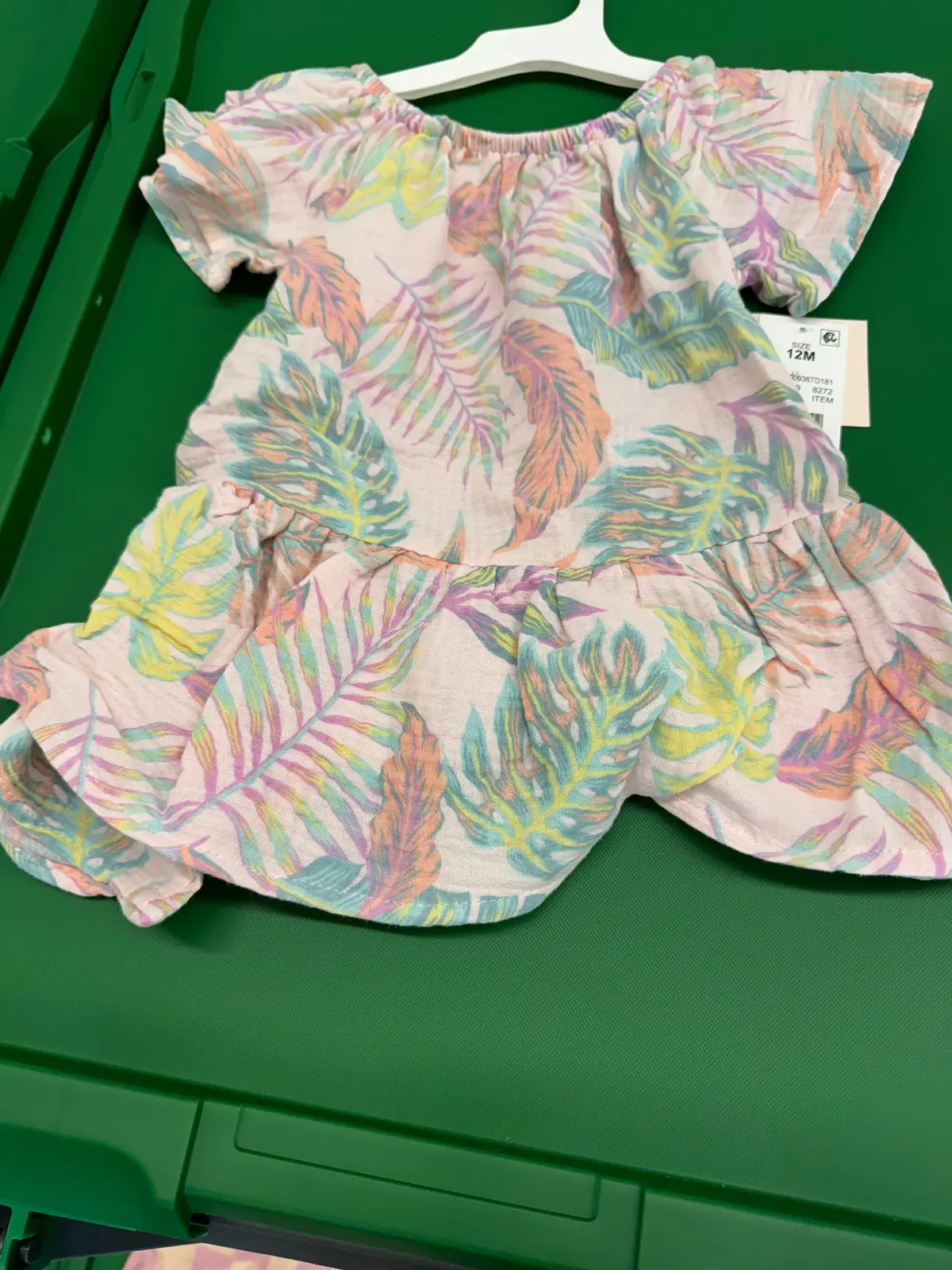 Kids Pink Dress W/Leafs 1