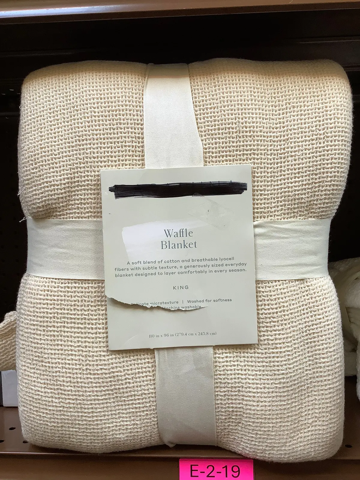 King Micro Waffle Bed Blanket Natural 1
