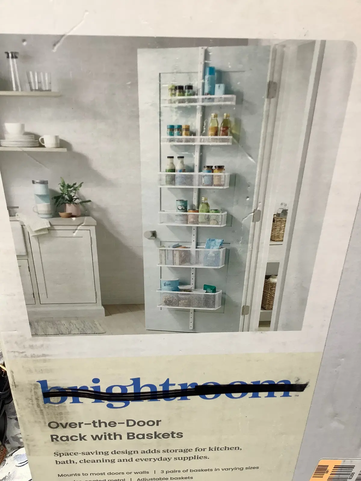 Over The Door Storage Rack With Mesh Baskets 1