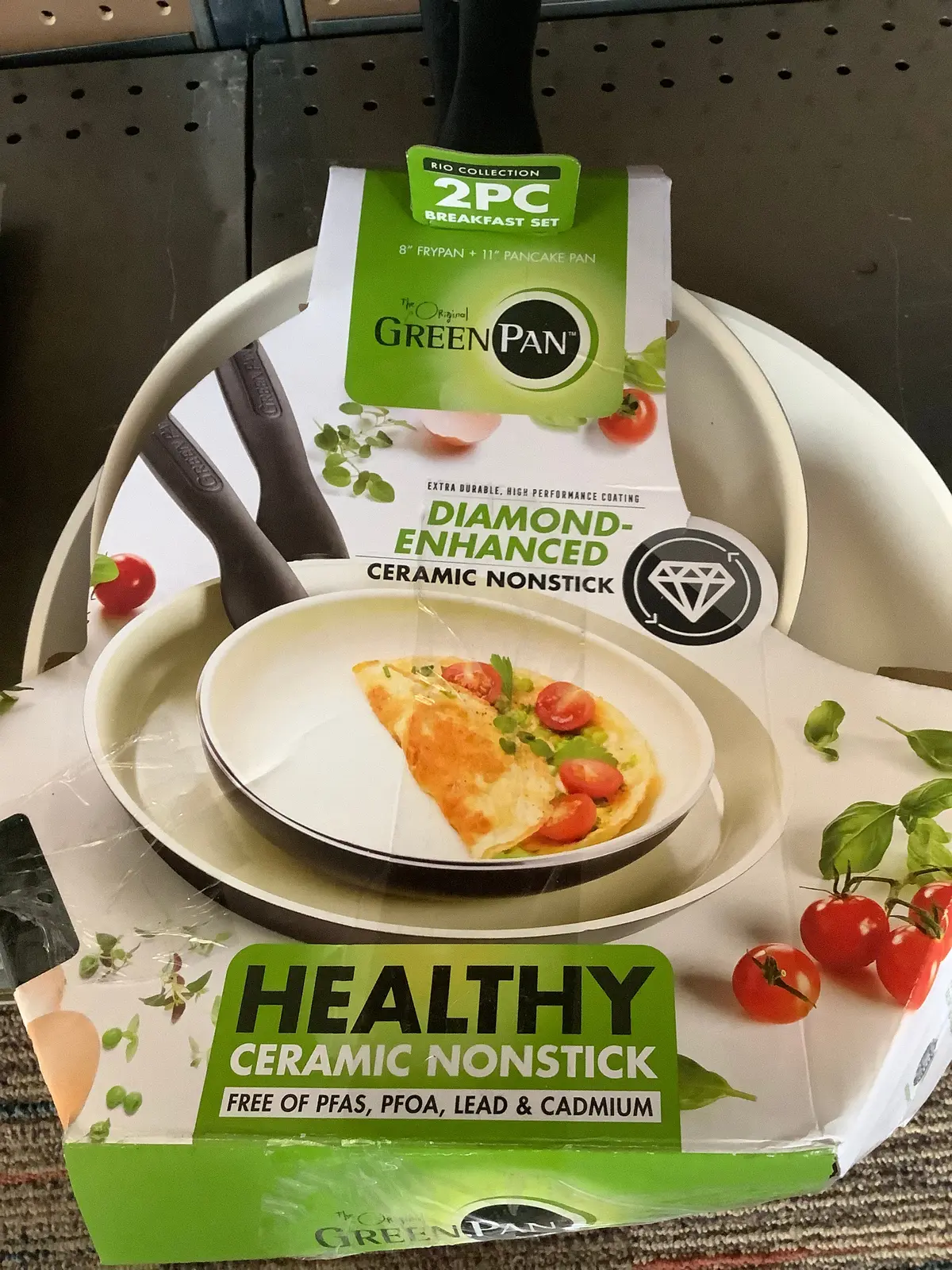 Greenpan Rio 2Pk (8" And 11") Ceramic Nonstick Breakfast
Set Black 1