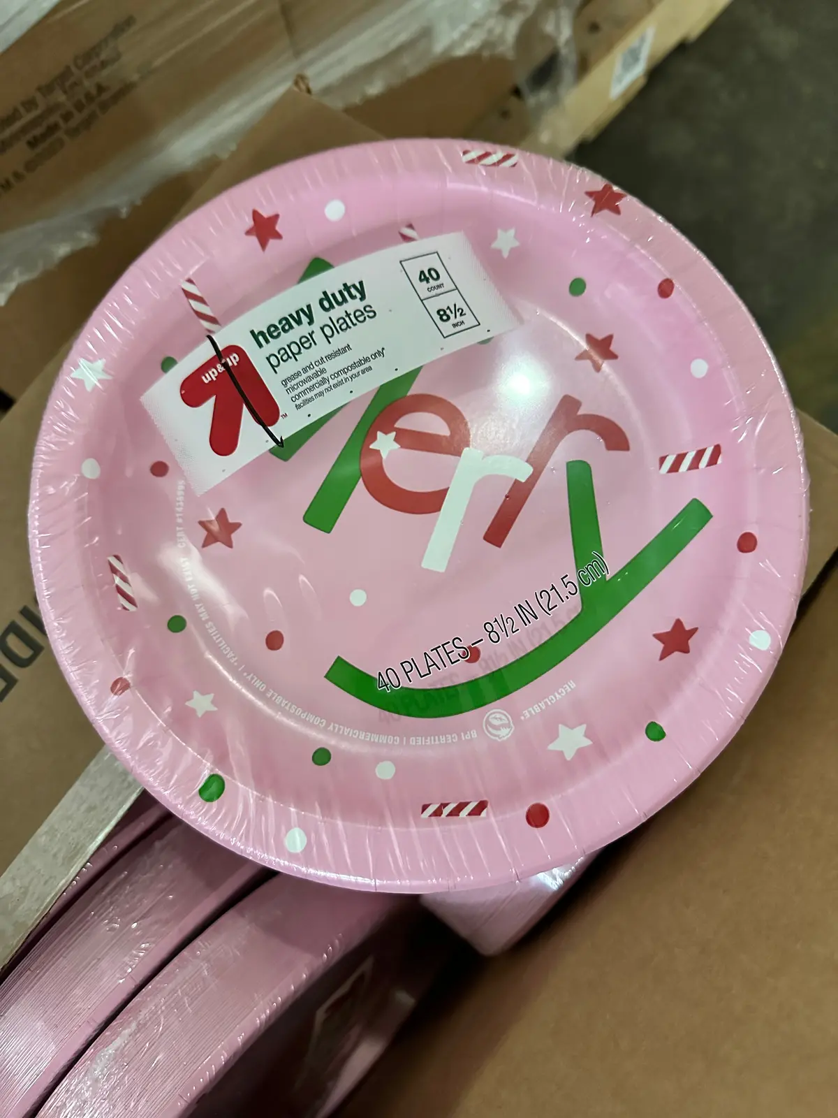 Case Pack 8 1/2In Paper Plate - 24 Pack Holiday Merry 1