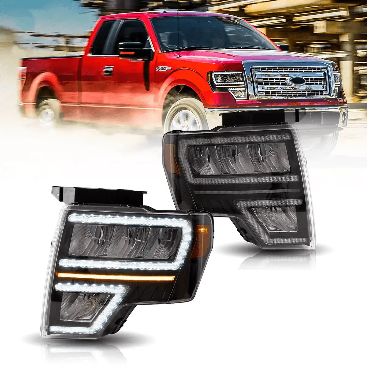 Led Headlight Assembly Reflection Bowl For 2009-2014 Ford F150 12Th Gen 1