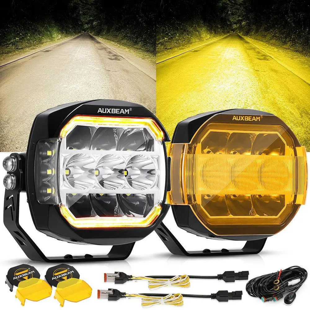 Xp-Ultra Series 5 Inch 174W Led Side Shooter Pod Lights With White Drl&Amber Turn Signal Light 1
