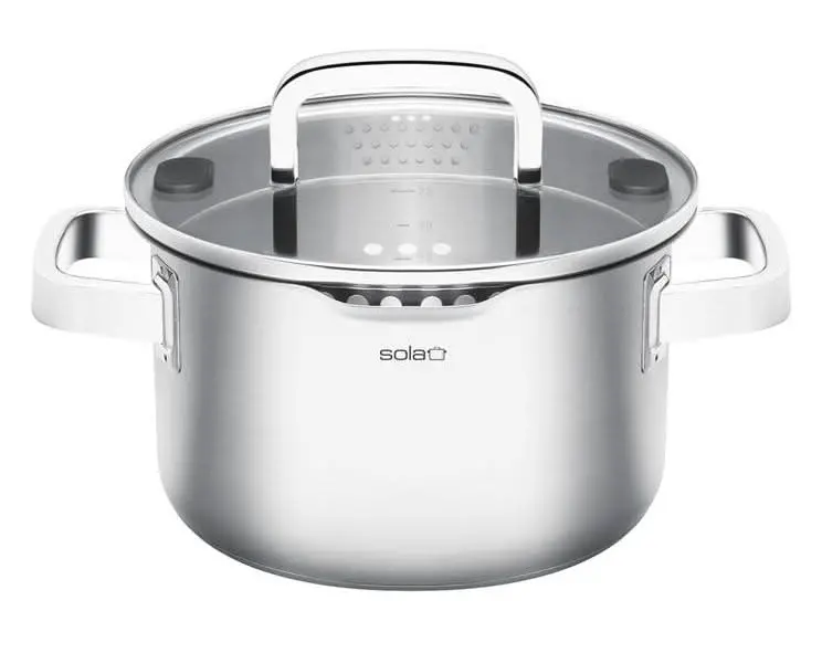 Sola Soeppan Juvia Rvs Downdraft En Inductie Geschikt Ø 24 Cm / 5.5 Liter - Geschikt Voor Alle Warmtebronnen 1