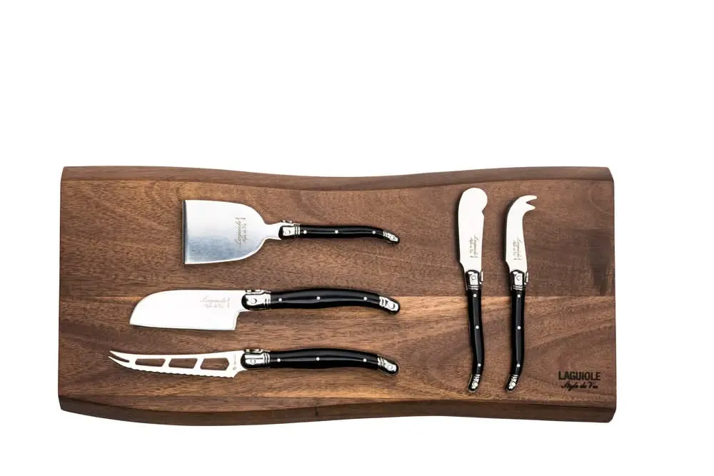 Laguiole Style De Vie Kaasmessen Met Plank Premium Line - Zwart 1