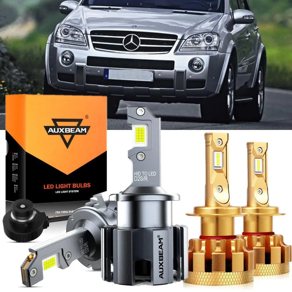 For 2007 Mercedes-Benz Ml63 Amg With Hid Headlamps Led Light Bulbs High Low Beam Bundle 1
