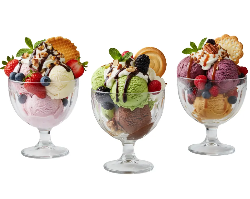 Cookinglife Ijscoupes Glas 425 Ml - 3 Stuks - Ideaal Voor Ijs En Desserts 1