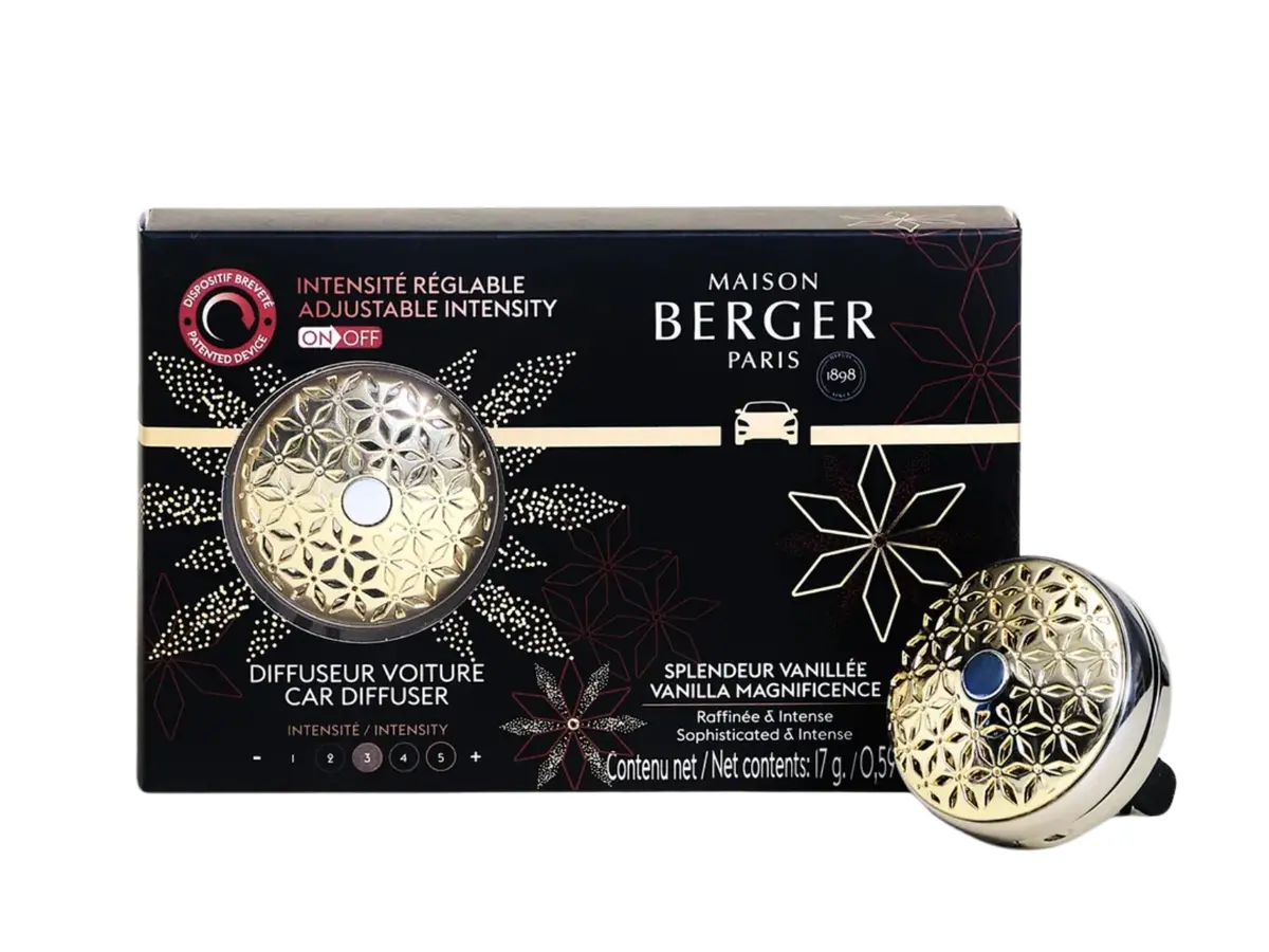 Maison Berger Autoparfum Startersset + 1 Navulling Pomelis On/Off - Splendeur Vanillée - Met Navulling 1