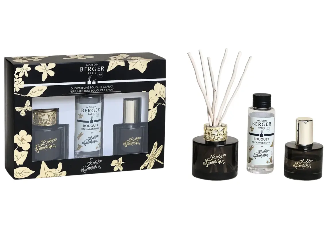 Maison Berger Giftset Duo Lolita Lempicka - Geurstokjes 80 Ml & Roomspray 50 Ml - Zwart 1