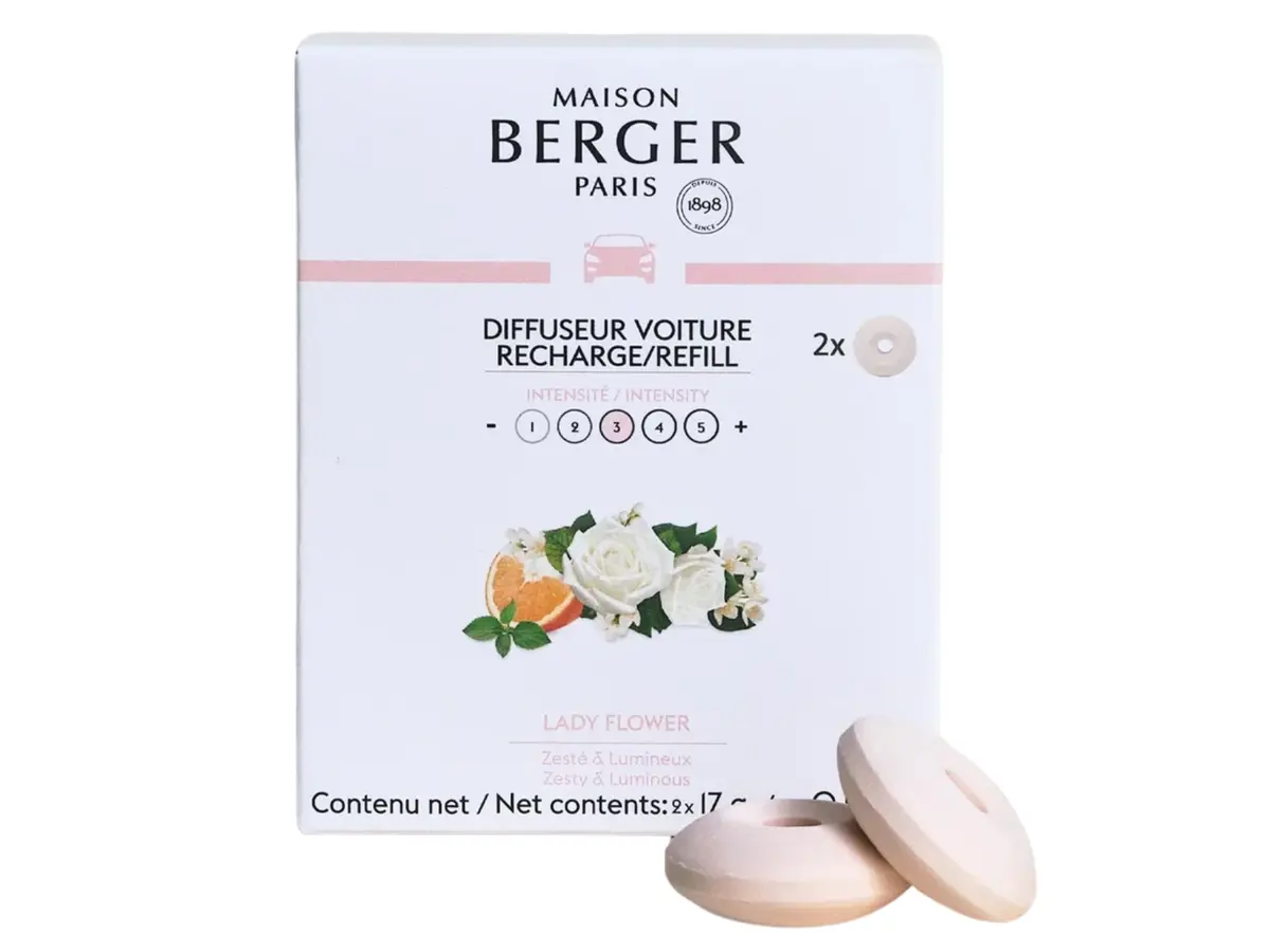 Maison Berger Navulling - Voor Autoparfum - Lady Flower - 2 Stuks 1