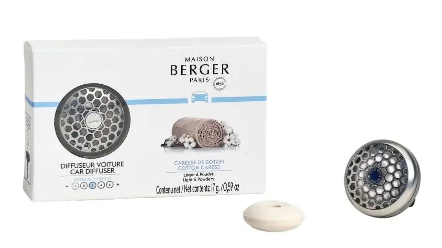 Maison Berger Autoparfum / Autodiffuser Silver - Cotton Caress - Met Navulling 1