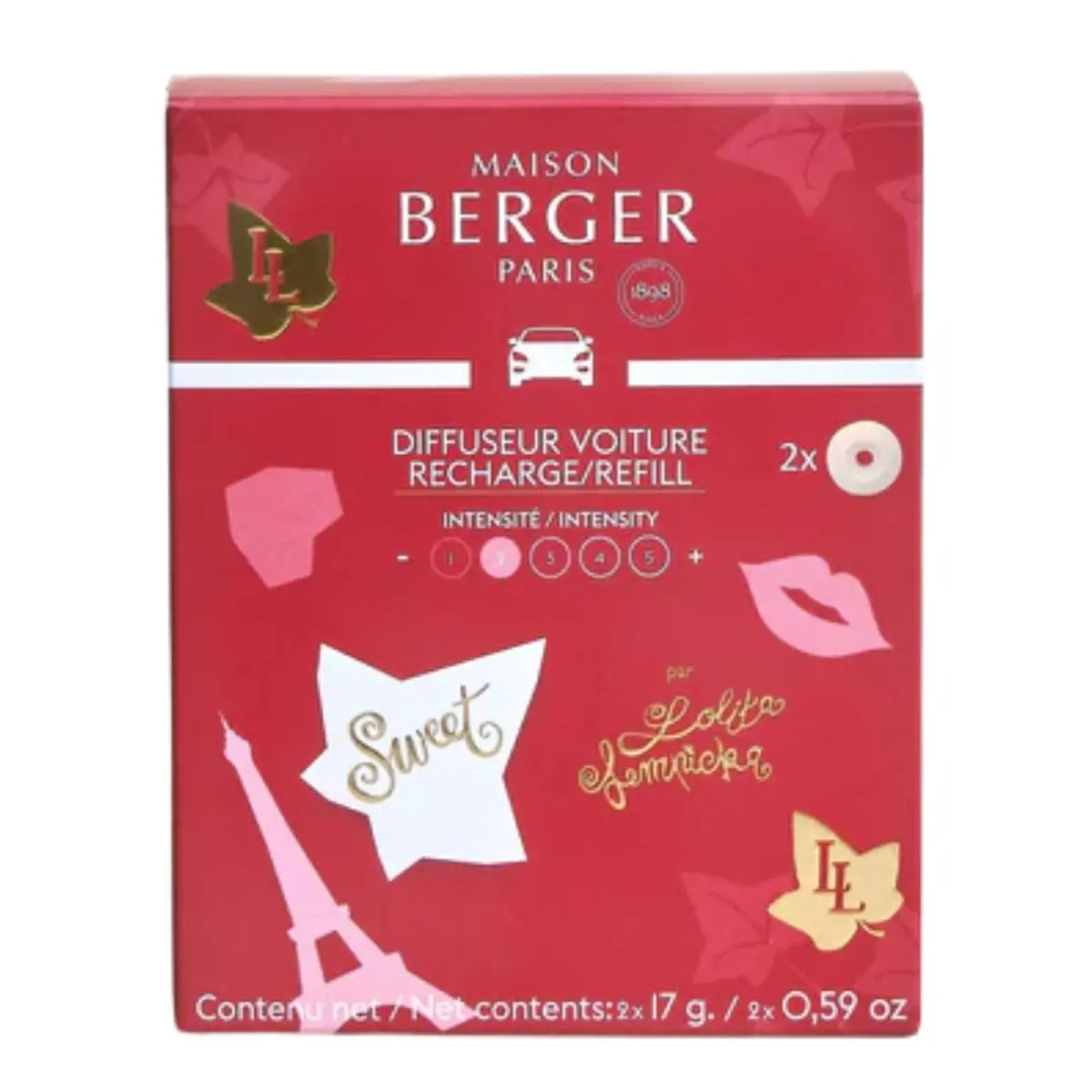 Maison Berger Navulling - Voor Autoparfum - Lolita Lempicka Sweet - 2 Stuks 1