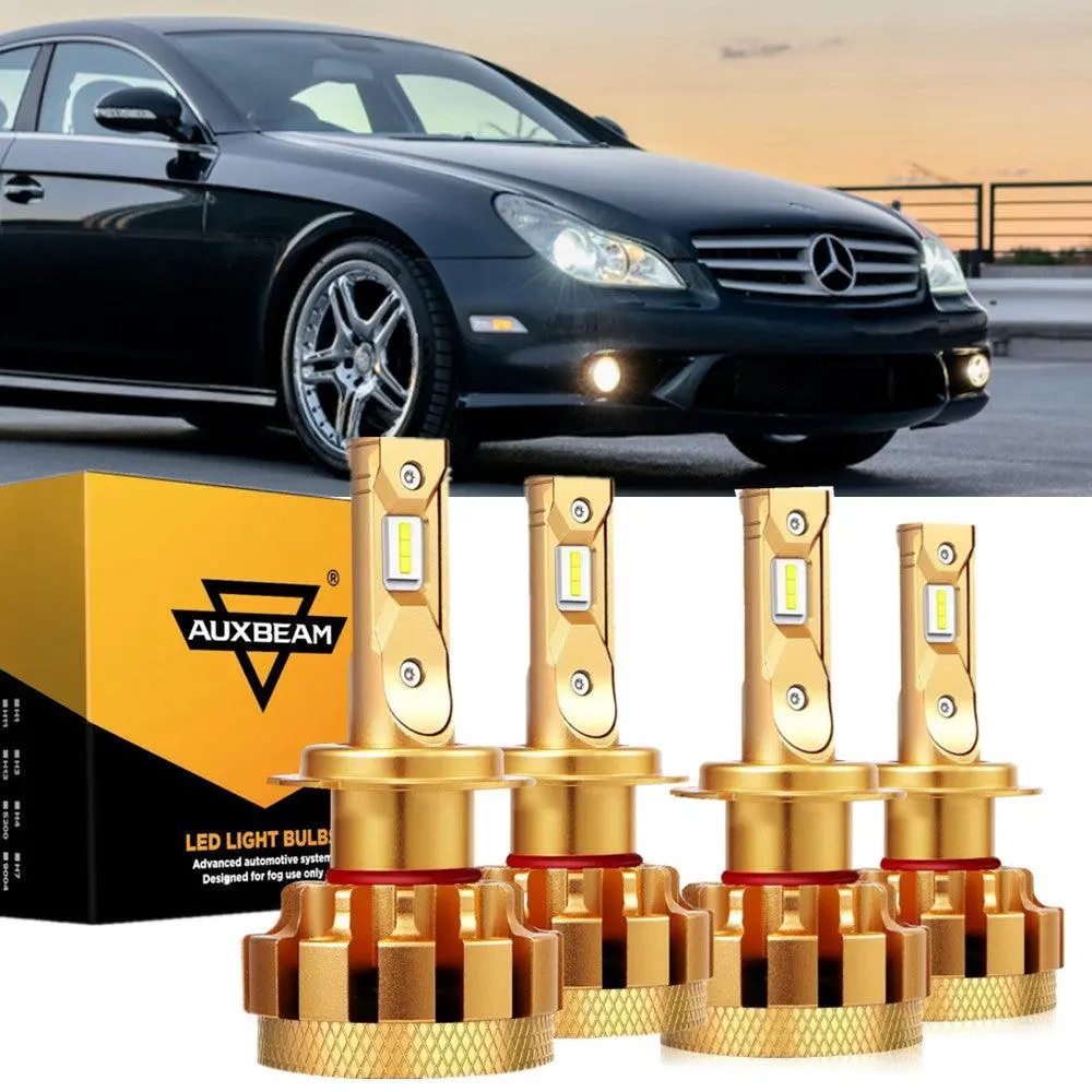 For 2006 Mercedes-Benz Cls55 Amg With Halogen Headlamps F-16 Plus Series Built-In Canbus Led Light Bulbs High Low Beam Bundle 1