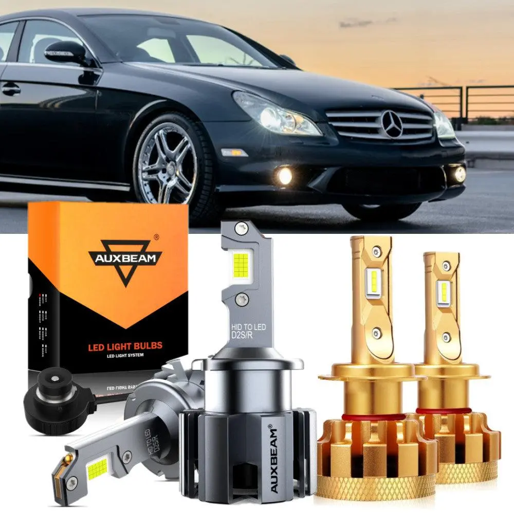 For 2006 Mercedes-Benz Cls55 Amg With Hid Headlamps Led Light Bulbs High Low Beam Bundle 1