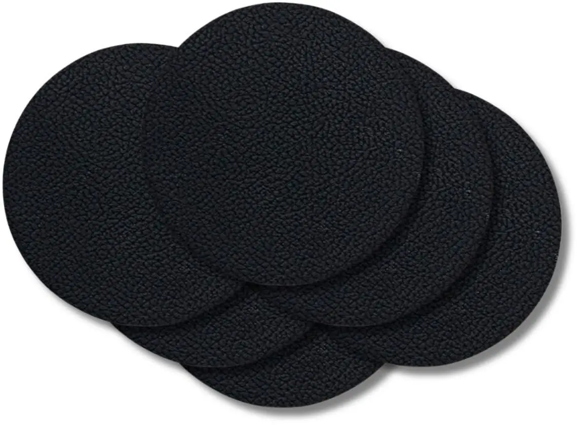 Cookinglife Onderzetters - Vegan Leer - Zwart - Ø 10 Cm - 6 Stuks 1