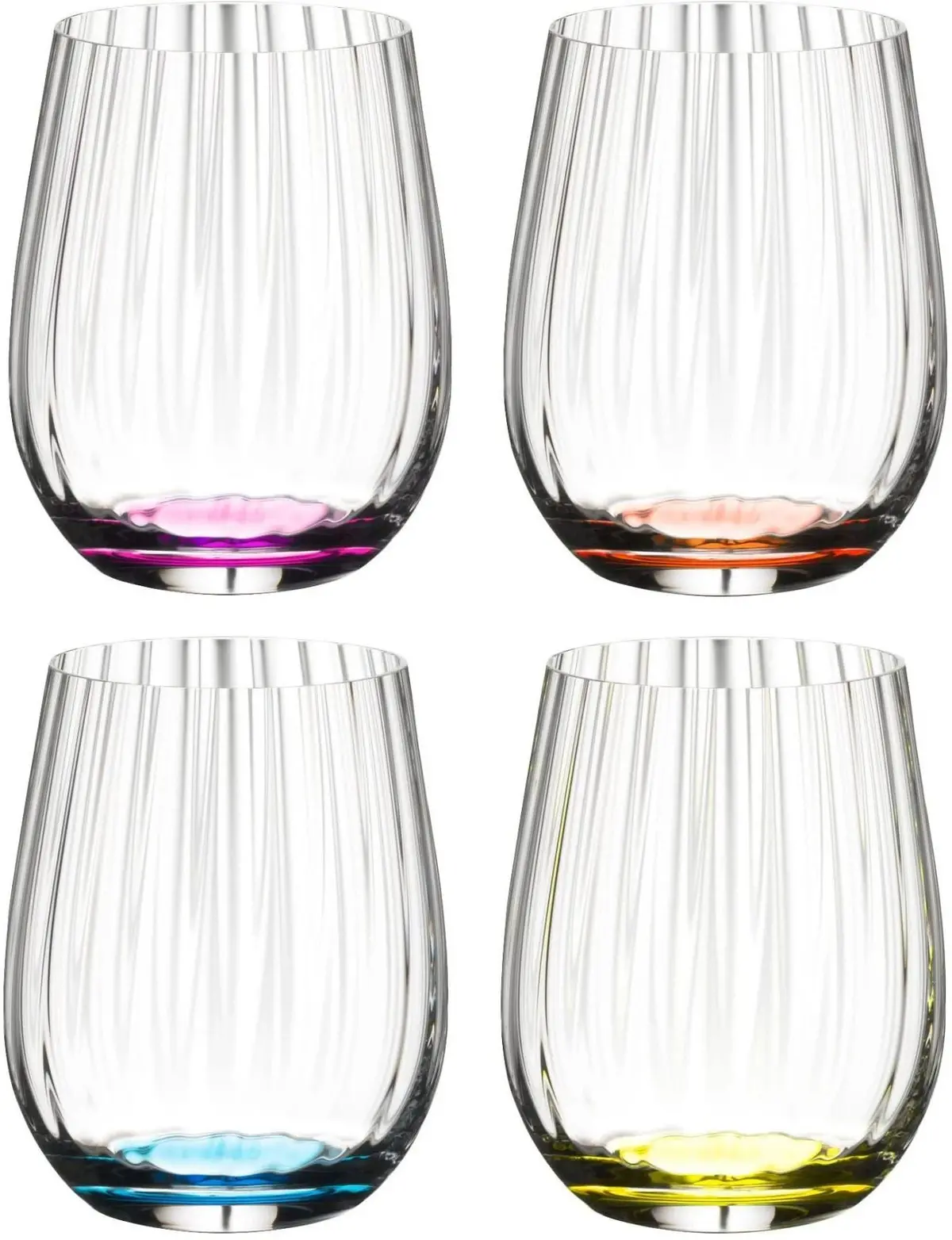 Riedel Tumbler Glas Optical Happy O - Ribbel - 337 Ml - 4 Stuks 1