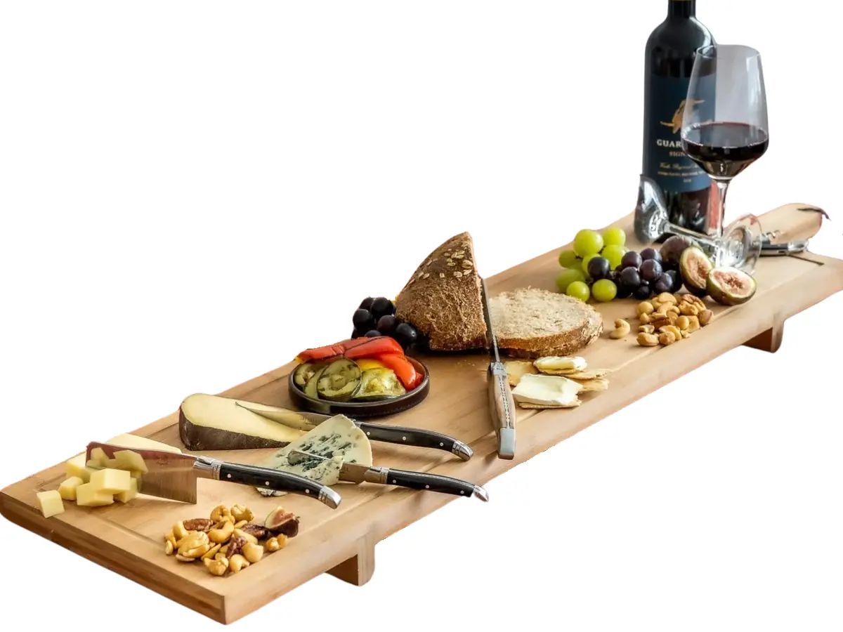 Cookinglife Serveerplank / Tapasplank Op Pootjes - Xxl - Bamboe - 100 X 26 Cm 1