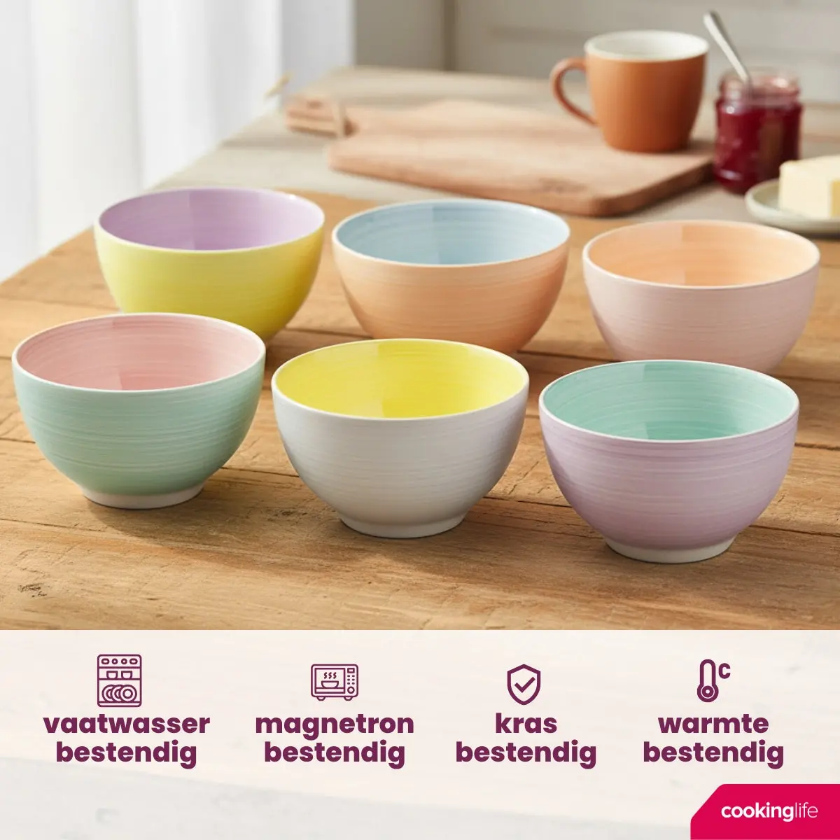 Cookinglife Soepkommen / Kommen Pastel Harmony Ø 14 Cm - 6 Stuks 2