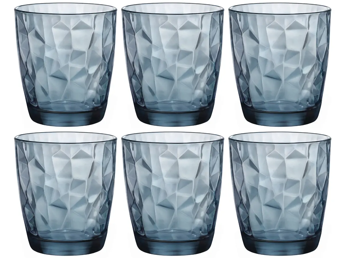 Bormioli Rocco Waterglazen Diamond - Blauw - 300 Ml - 6 Stuks 1