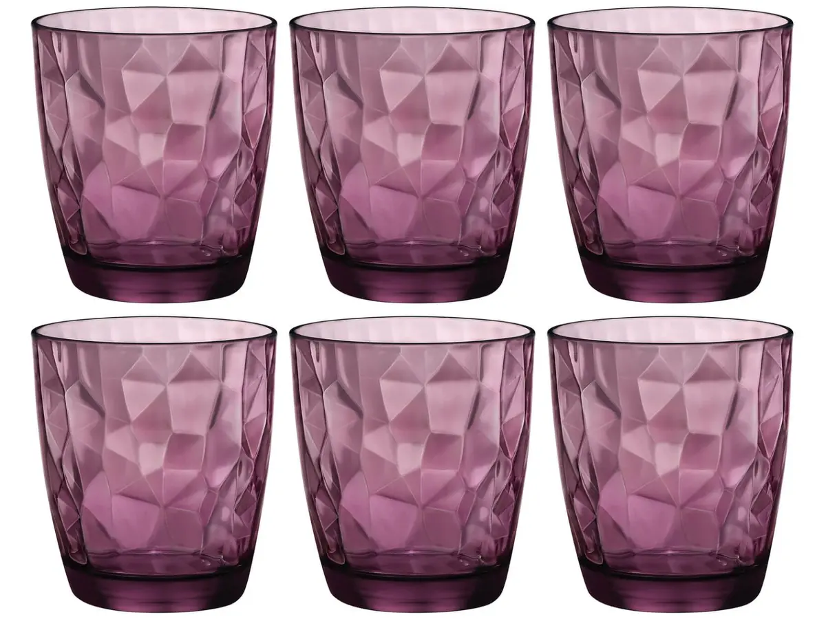 Bormioli Rocco Waterglazen Diamond - Paars - 300 Ml - 6 Stuks 1