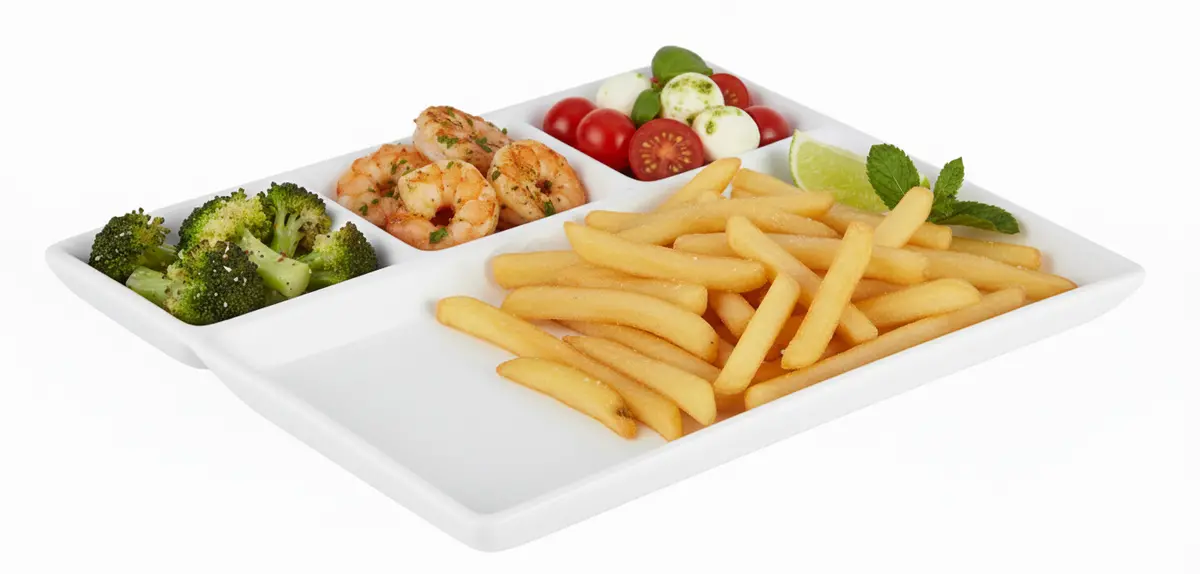 Cookinglife Bbq Borden / Fondueborden / Gourmetborden 4 Vakken - 26 X 20 Cm - 4 Stuks 1