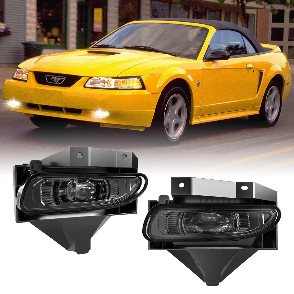 (2Pcs/Set) Led Fog Lights Assembly For 1999 2000 2001 2002 2003 2004 Ford Mustang Gt 1